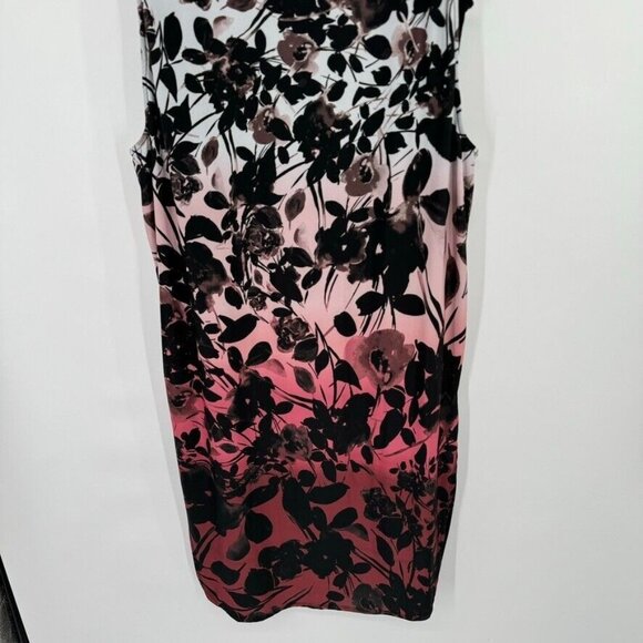 DG2 by Diane Gilman Layered Sleeveless knit Dress Black floral size large - Picture 5 of 12